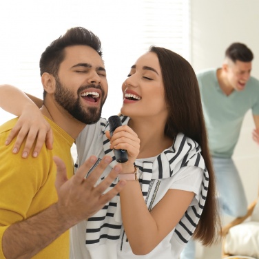 Logotrade promotional gift picture of: Singvibe RCS recycled plastic karaoke set with double mic