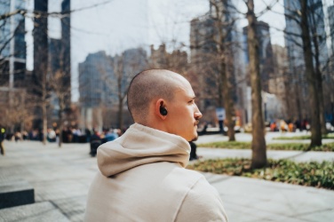 Logo trade promotional merchandise photo of: Lakewood RCS recycled and repairable wireless earbuds