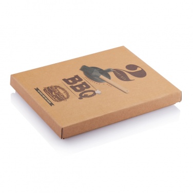 Logo trade promotional giveaways picture of: BBQ set with hamburger press and brush