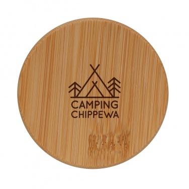 Logo trade promotional products image of: Double wall borosilicate glass with bamboo lid 250ml 2pc set