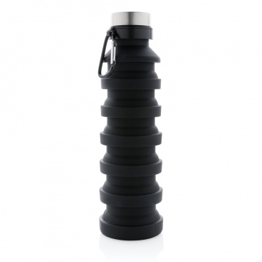 Logo trade advertising products image of: Leakproof collapsible silicone bottle with lid
