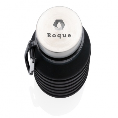 Logo trade corporate gifts picture of: Leakproof collapsible silicone bottle with lid