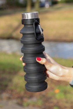 Logo trade advertising products image of: Leakproof collapsible silicone bottle with lid