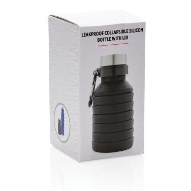 Logo trade promotional giveaway photo of: Leakproof collapsible silicone bottle with lid