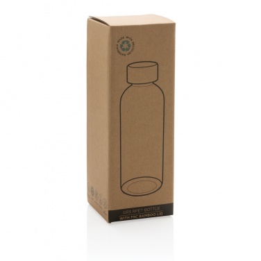 Logo trade promotional gifts image of: RCS RPET bottle with bamboo lid