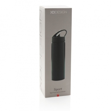 Logo trade promotional gifts image of: Sport bottle with straw