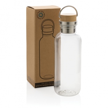 Logo trade corporate gifts image of: RCS RPET bottle with bamboo lid and handle