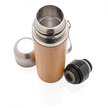 Logo trade advertising products image of: Bamboo vacuum travel flask
