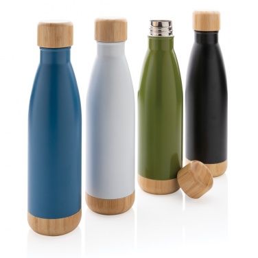 Logotrade corporate gifts photo of: Vacuum stainless steel bottle with bamboo lid and bottom