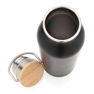 Logo trade promotional gifts picture of: Modern stainless steel bottle with bamboo lid