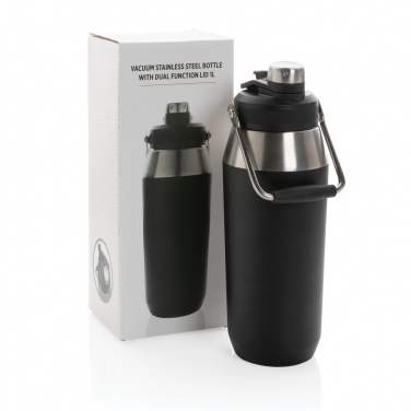 Logotrade advertising product picture of: Vacuum stainless steel dual function lid bottle 1L