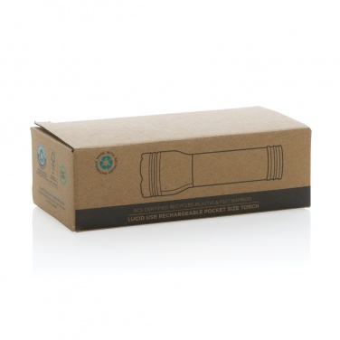 Logo trade promotional products picture of: Lucid 1W RCS certified recycled plastic & bamboo torch