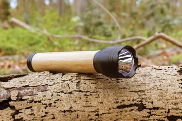 Logo trade promotional merchandise picture of: Lucid 5W RCS certified recycled plastic & bamboo torch