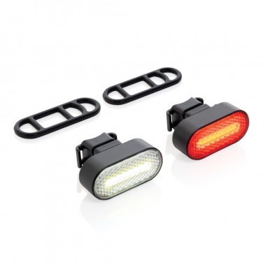 Logotrade business gifts photo of: Lumino RCS recycled plastic USB re-chargeable bike light set