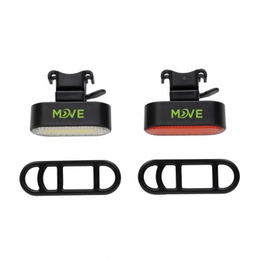 Logotrade promotional items photo of: Lumino RCS recycled plastic USB re-chargeable bike light set