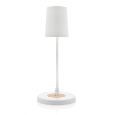 Logotrade promotional items photo of: Zenara RCS recycled plastic and cork 15W wireless desk lamp