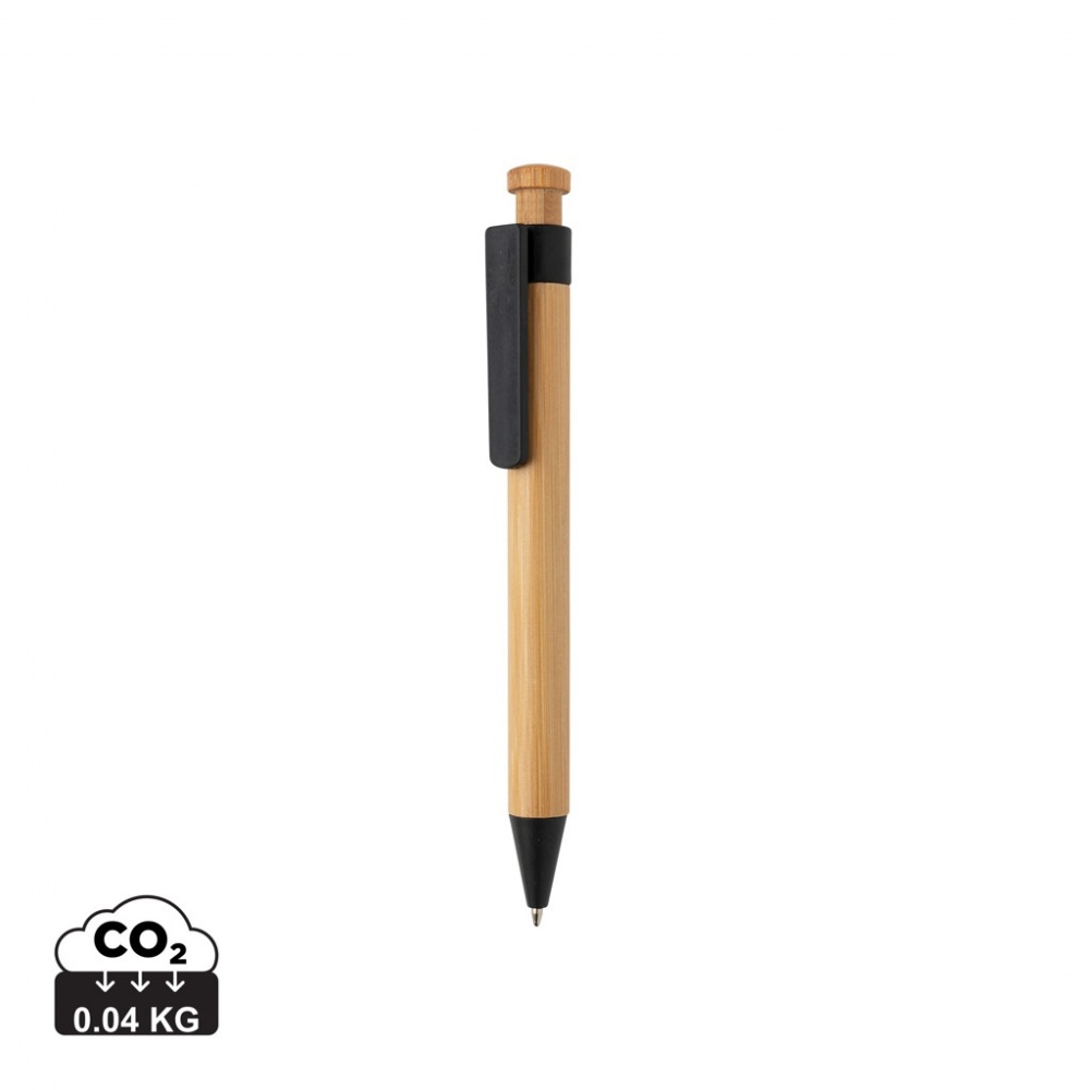 Logo trade promotional products image of: Bamboo pen with wheatstraw clip