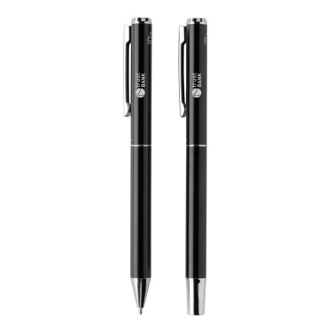 Logo trade promotional merchandise image of: Swiss Peak Cedar RCS certified recycled aluminum pen set