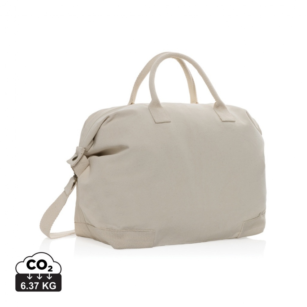 Logotrade promotional gift picture of: Kezar AWARE™ 500 gsm recycled canvas deluxe weekend bag