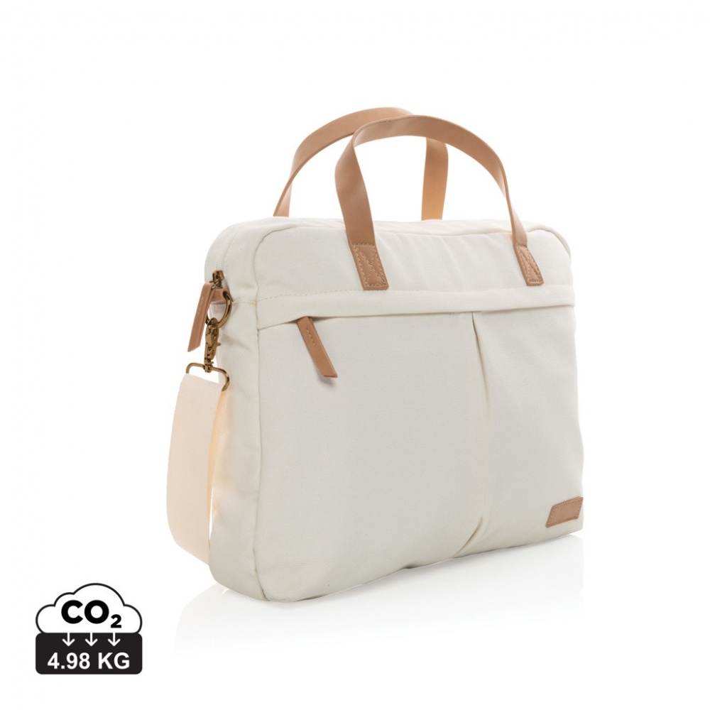 Logotrade advertising product picture of: Impact AWARE™ 16 oz. recycled canvas laptop bag