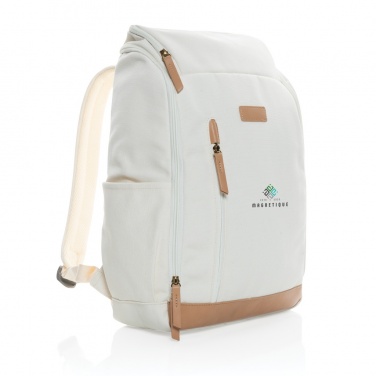 Logo trade promotional gift photo of: Impact AWARE™ 16 oz. recycled canvas 15" laptop backpack