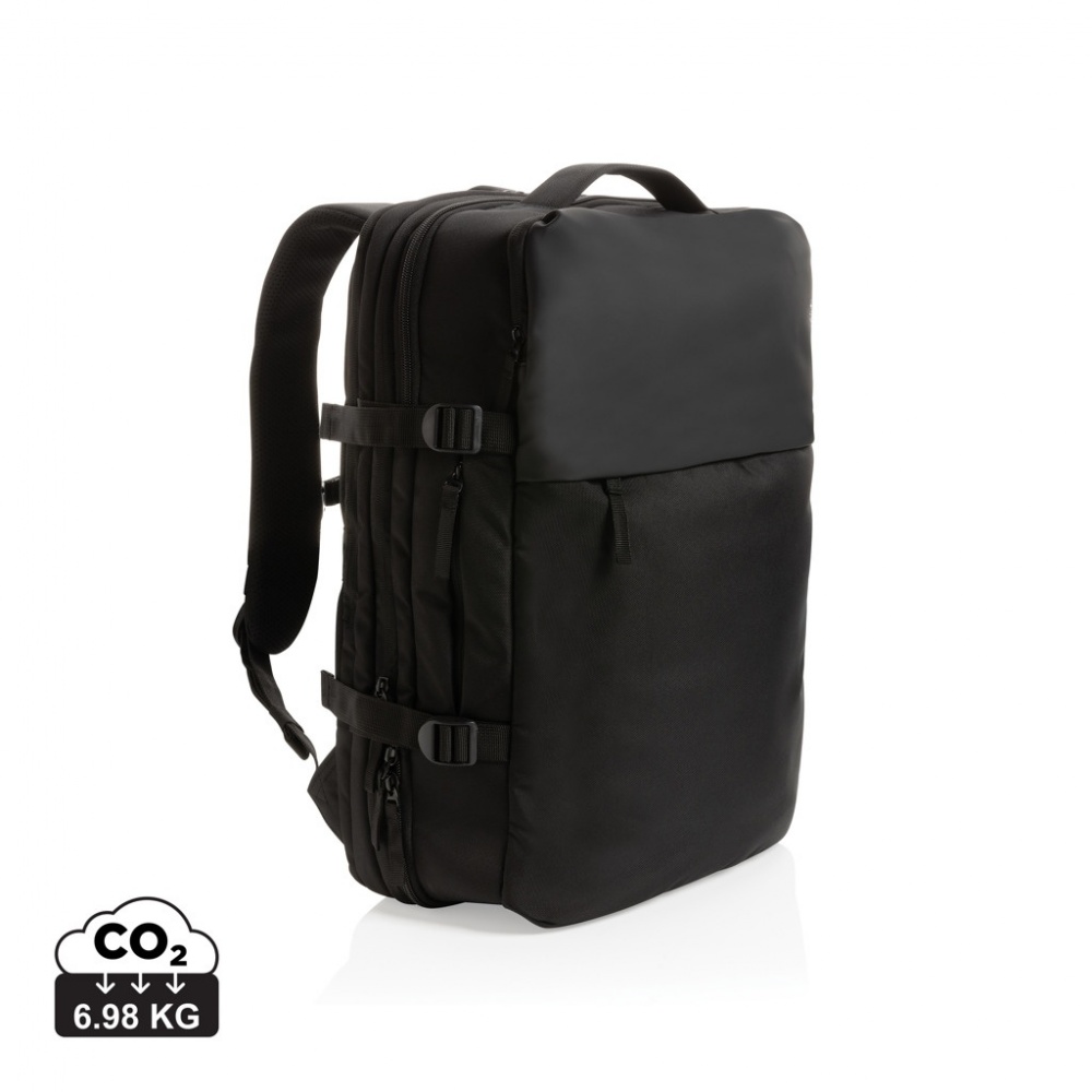 Logo trade promotional product photo of: Swiss Peak AWARE™ RPET 15.6' expandable weekend backpack