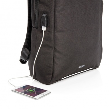 Logo trade promotional gifts image of: Swiss Peak AWARE™ RFID and USB A laptop backpack