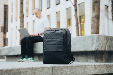 Logotrade promotional item picture of: Armond AWARE™ RPET 15.6 inch deluxe laptop backpack