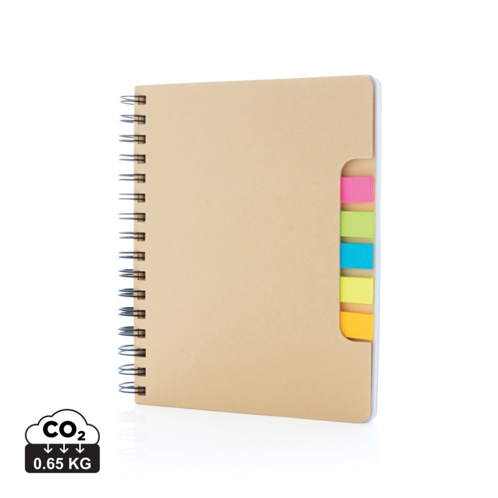 Logotrade promotional item image of: A5 Kraft spiral notebook with sticky notes