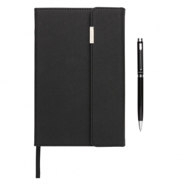 Logo trade business gifts image of: Swiss Peak deluxe A5 notebook and pen set