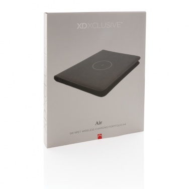 Logo trade corporate gifts picture of: Air 5W wireless charging portfolio A4 w/ 5000 mAh powerbank