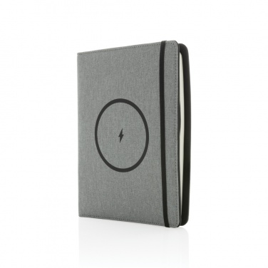 Logo trade promotional gifts picture of: Air 5W wireless charging notebook with 5000mAh powerbank