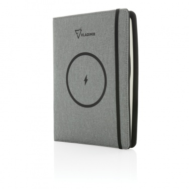 Logo trade promotional products picture of: Air 5W wireless charging notebook with 5000mAh powerbank
