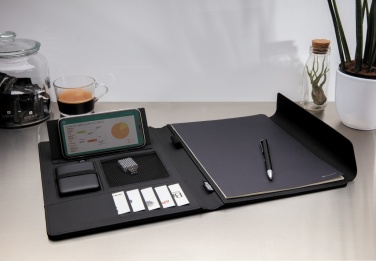 Logotrade advertising product image of: Fiko 5W wireless charging portfolio A4 with powerbank