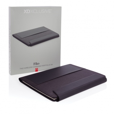 Logotrade advertising products photo of: Fiko 5W wireless charging portfolio A4 with powerbank