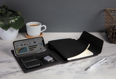 Logo trade promotional product photo of: Fiko wireless charging A5 portfolio with powerbank