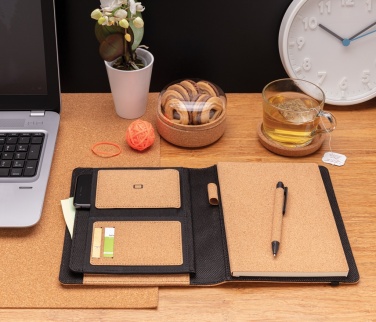 Logo trade corporate gifts picture of: Deluxe cork portfolio A5 with pen
