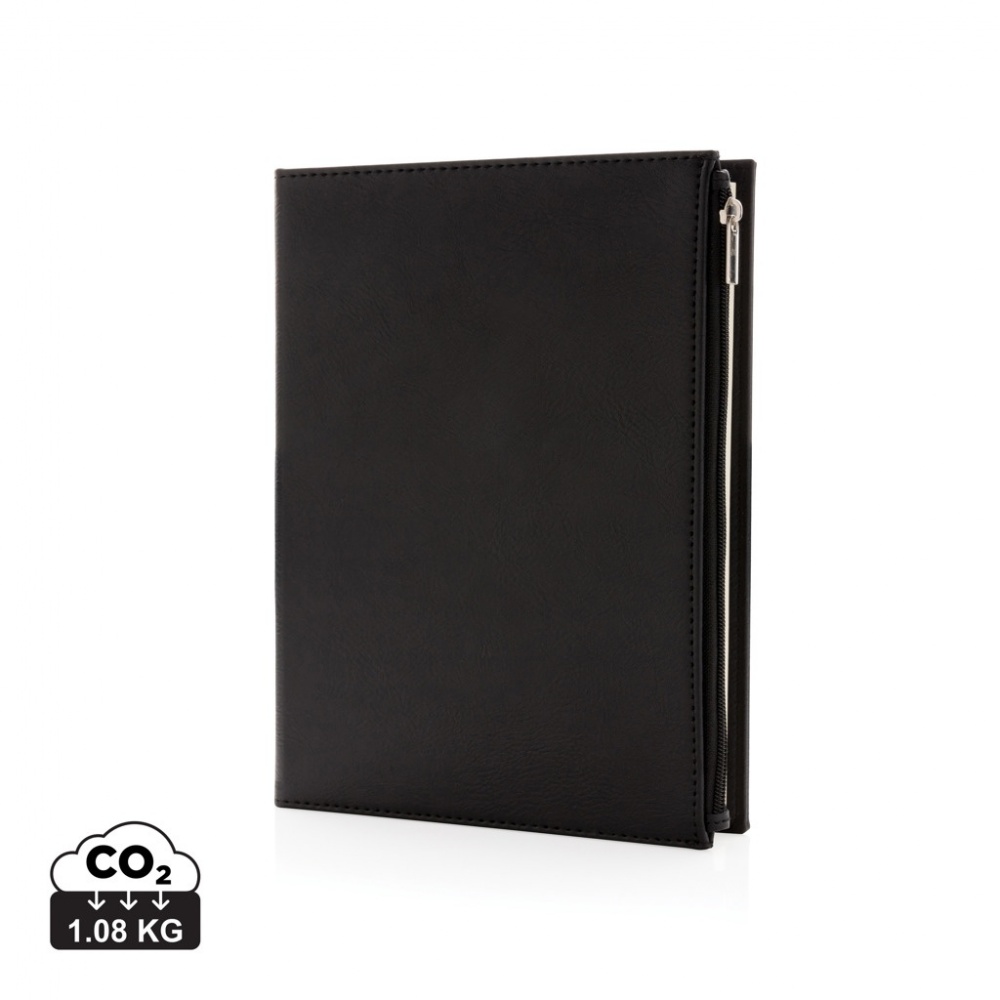 Logo trade promotional product photo of: Swiss Peak A5 PU notebook with zipper pocket