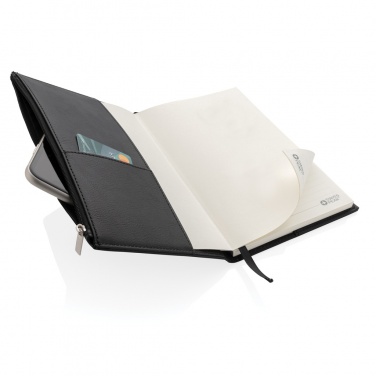 Logo trade promotional gifts picture of: Swiss Peak A5 PU notebook with zipper pocket