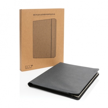 Logo trade promotional giveaways image of: Recycled leather A4 portfolio