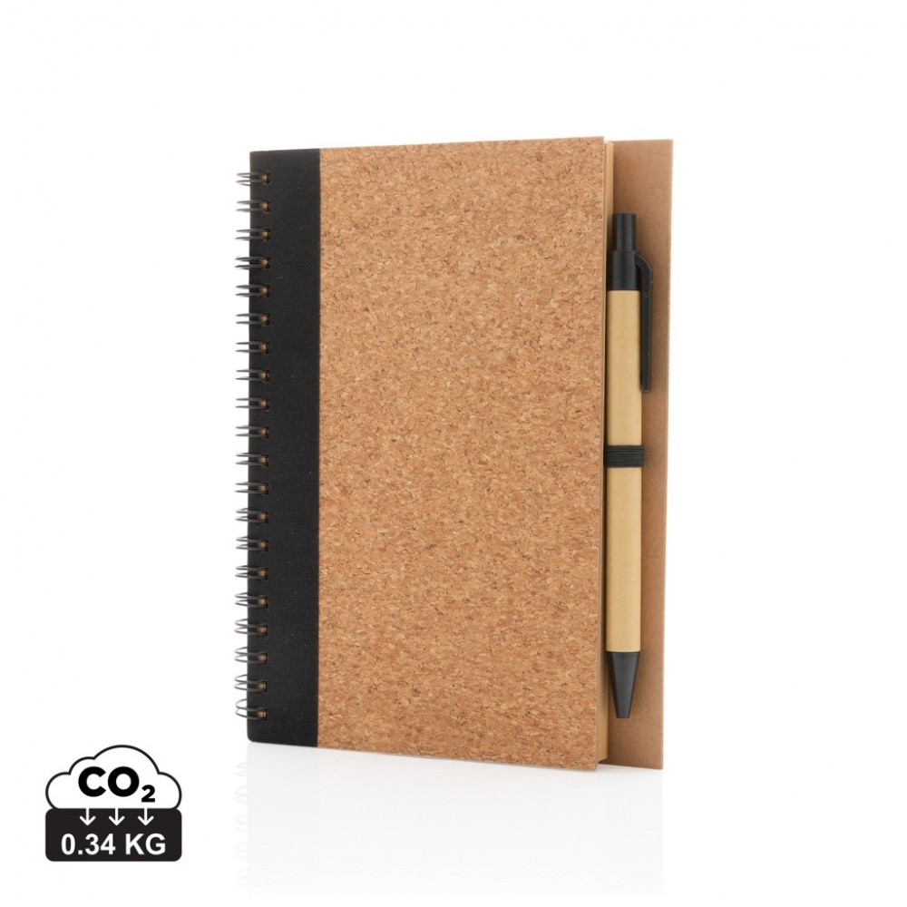 Logotrade advertising product picture of: Cork spiral notebook with pen