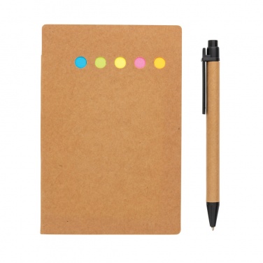 Logotrade promotional merchandise photo of: Kraft sticky notes A6 booklet with pen