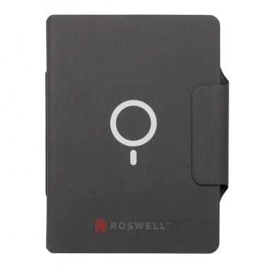 Logo trade promotional merchandise photo of: Artic Magnetic 10W wireless charging A4 portfolio