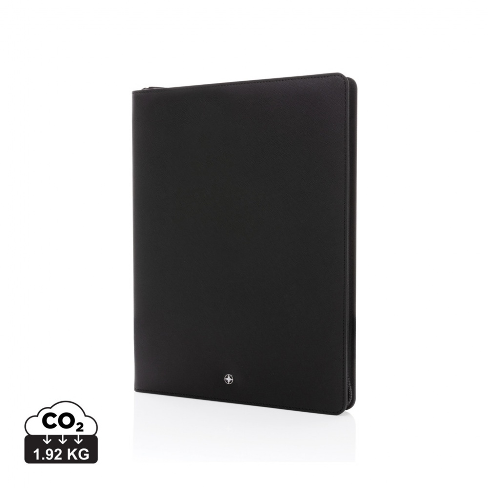 Logotrade promotional giveaway image of: Swiss Peak Heritage RCS rPU A4 portfolio with zipper