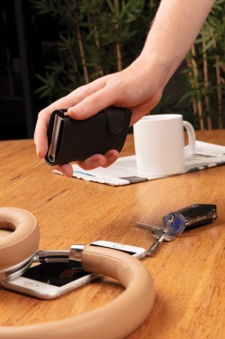 Logo trade promotional gifts image of: Standard aluminium RFID cardholder with PU wallet