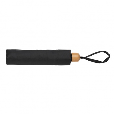 Logo trade promotional gifts picture of: 20.5" Impact AWARE™ RPET 190T Pongee bamboo mini umbrella