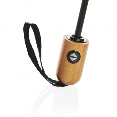 Logotrade promotional gift picture of: 21" Impact AWARE™ RPET 190T bamboo auto open/close umbrella