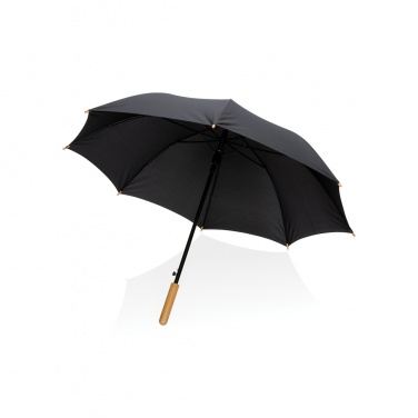 Logo trade promotional gifts image of: 23" Impact AWARE™ RPET 190T auto open bamboo umbrella