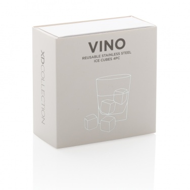 Logo trade promotional merchandise image of: Re-usable stainless steel ice cubes 4pc