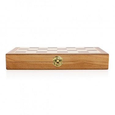 Logo trade promotional merchandise image of: Luxury wooden foldable chess set